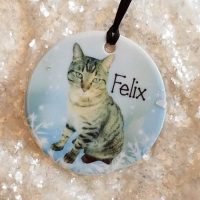 Personalized Cat Photo Keepsake Christmas Tree Ornament Custom Made and Personalized Goods