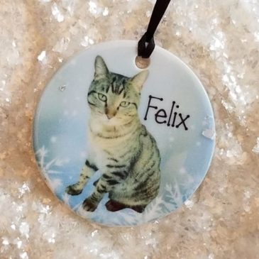 Personalized Cat Photo Keepsake Christmas Tree Ornament
