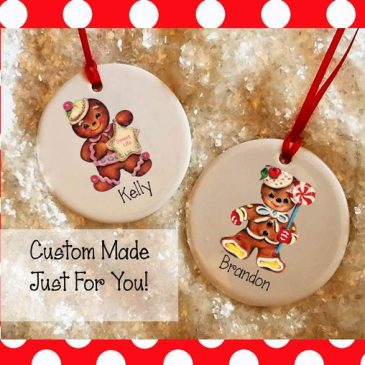 Personalized Gingerbread Man or Woman Christmas Tree Ornament