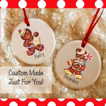 Personalized Gingerbread Man or Woman Christmas Tree Ornament