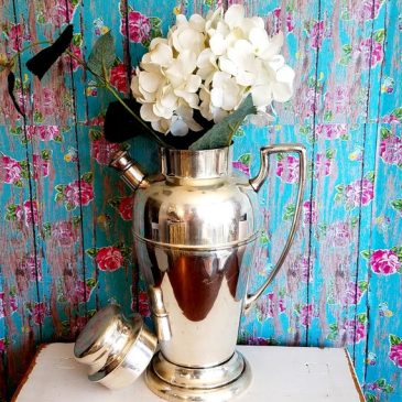 Vintage Silver Plated Cocktail Shaker Pitcher, Water Pitcher, Coffee Carafe