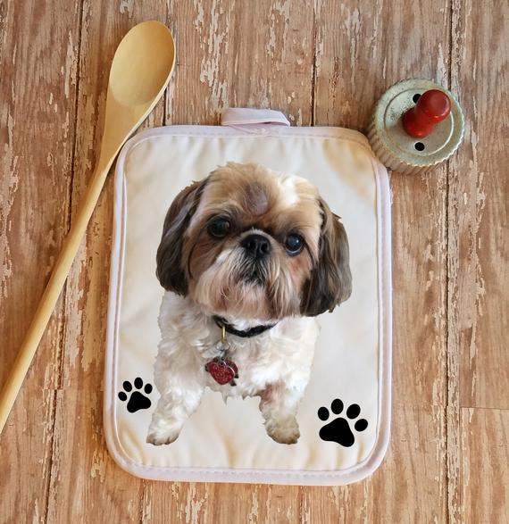 NEW** Handmade Hanging Kitchen Dish Towel ~ Oven door towel ~ Dogs & Polka  Dot
