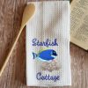Personalized Tropical Fish and Coral Beach House Kitchen Dish Towel and Pot Holder Gift Set, Nautical Housewarming or Bridal Shower Gift