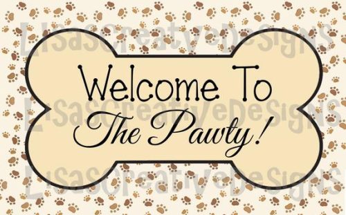 Printable Welcome To The Pawty Dog Party Sign Digital Download Printables & Craft Supplies
