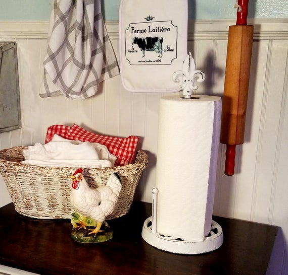 Paper Towel Holder, Shabby Chic Paper Towel Holder, Kitchen Decor