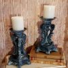 Black Ornate French Candlestick Candle Holders Creative Lamps & Lighting