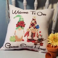 Adorable Handmade Gnome Sweet Home Pillow