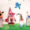 Adorable Handmade Personalized Garden Gnome Family Gift Pillow Custom Made and Personalized Goods