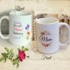 Beautiful Mom Gift Coffee Mug, 2 sided Coffee Cup w/ Rose, Butterfly & Sentiments, Special Mother's Day, Christmas or Birthday Gift For Mom
