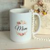 Beautiful Mom Gift Coffee Mug w/ Rose, Butterfly & Sentiments Coaster Sets and Mugs