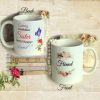 Beautiful Friend Gift Coffee Mug, 2 sided Coffee Cup w/ Rose, Butterfly & Sentiments, Special Christmas or Birthday Gift For A Friend
