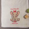 Handmade Personalized Baby Girl Elephant Gift Pillow & Burpcloth Custom Made and Personalized Goods