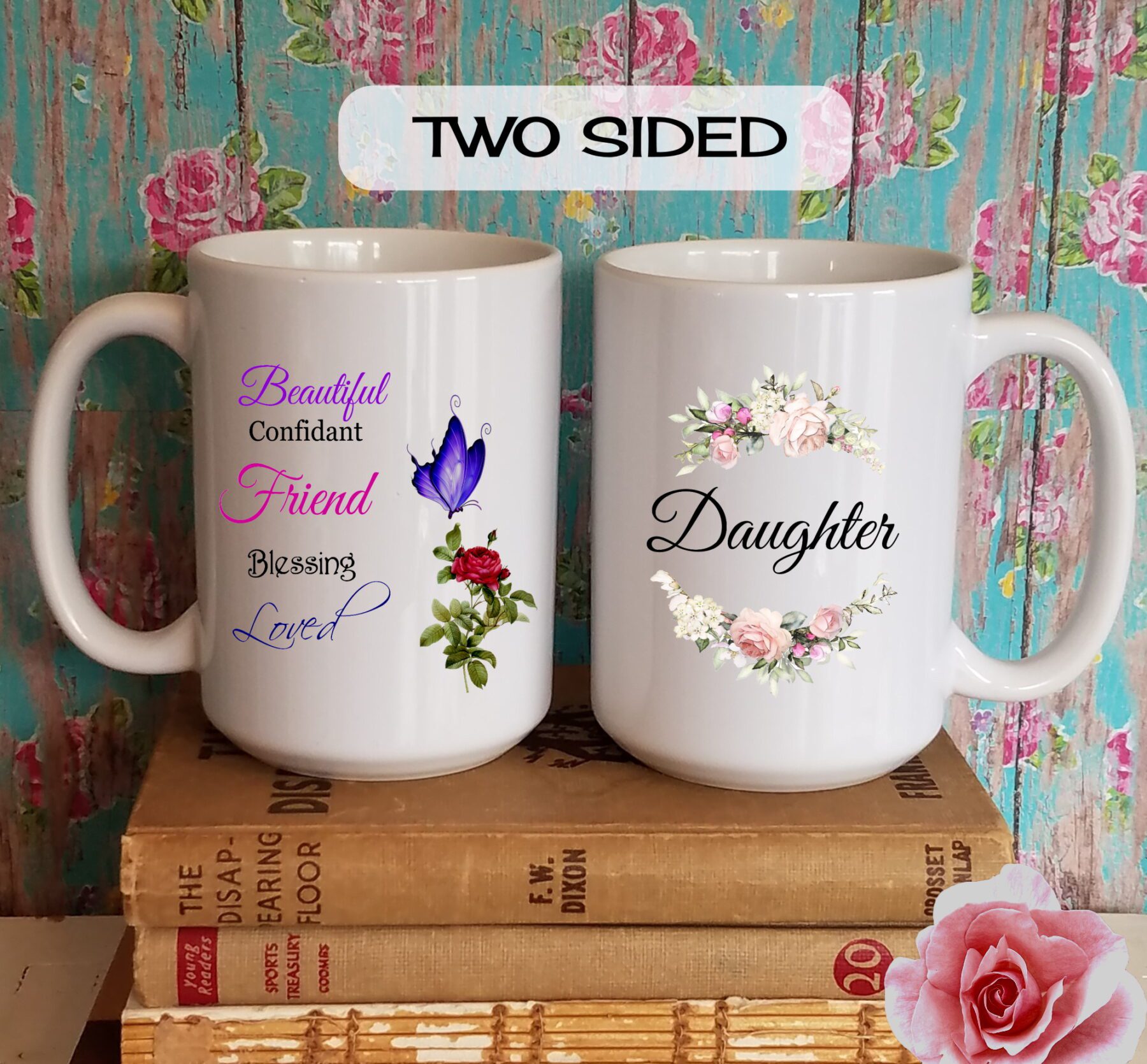 Sentimental Spring Mugs Sentimental Special Daughter Gift Mug Coffee Cup With Butterfly & Roses
