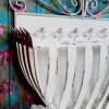 White Shabby Chic Wall Mounted Metal Basket For The Kitchen