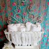 White Shabby Chic Wall Mounted Metal Basket For The Kitchen