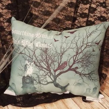 Handmade Something Wicked This Way Comes Halloween Pillow