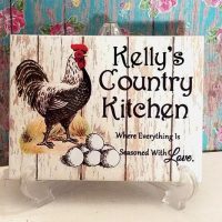 Personalized Rooster Country Kitchen Ceramic Tile Sign Country Farmhouse Decor