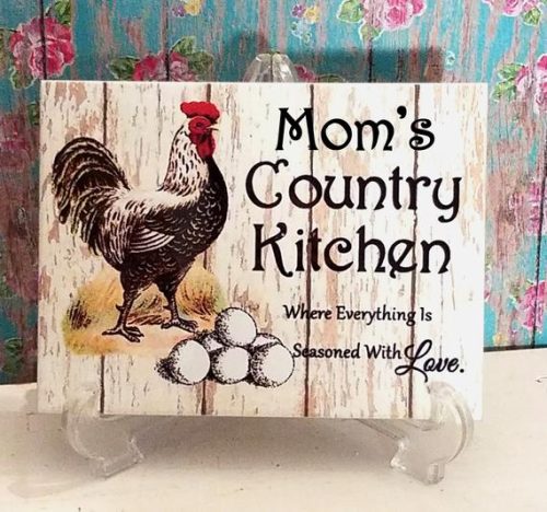 Personalized Rooster Country Kitchen Ceramic Tile Sign