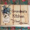 Personalized Grandma’s Kitchen Ceramic Tile Sign w/ Mason Jar Country Farmhouse Decor