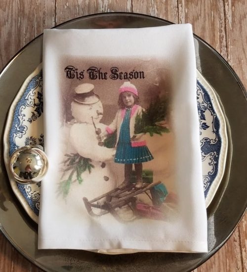 Beautiful Vintage Victorian Cloth Christmas Napkin Set Gifts From The Heart