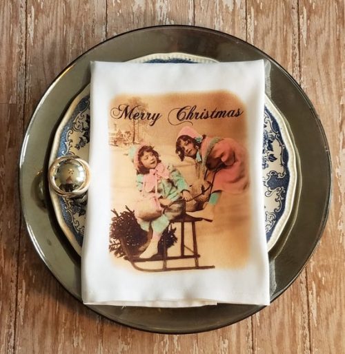 Beautiful Vintage Victorian Cloth Christmas Napkin Set Gifts From The Heart