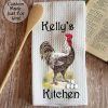 Personalized Country Rooster Kitchen Towel and Pot Holder Gift Set Country Farmhouse Decor