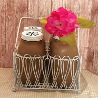 Hand Painted French Country Farmhouse Mason Jar Caddy