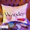 Vintage Map Inspired WANDER Travel Inspired Pillow, Old World Decor, Special Gift For Travelers, Travel Enthusiasts