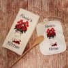 Personalized Red Roses in Mason Jar Kitchen Towel Dish Cloth & Pot Holder Gift Set, Pretty Cottagecore Housewarming or Bridal Shower Gift