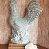 Large Gray Ceramic Rooster, Upcycled Vintage French Country Rooster Statue, Farmhouse Kitchen Decor, Table Centerpiece, One Of A Kind Piece