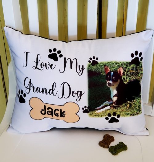 Personalized I Love My GrandDog Photo Gift Pillow, Dog Grandparent's Gift, Dog Lover Gift, Doggie Grandma Gift, Gift From Dog