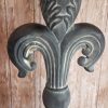 Hand Painted Large Gray French Fleur De Lis Candle Holder Creative Lamps & Lighting