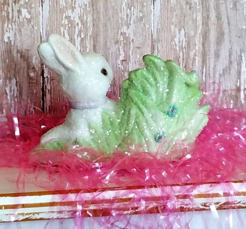 Vintage Easter Bunny Rabbit Figurine By Young’s Inc Shabby Chic Home Decor