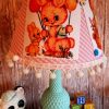 Vintage Kitsch Baby Animal Hobnail Milk Glass Lamp Creative Lamps & Lighting