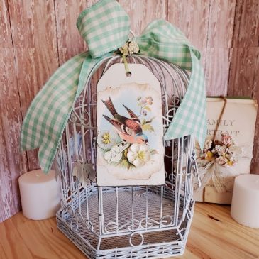 White Shabby Cottage Decorative Birdcage