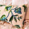 Handmade Brightly Colored Turquoise Blue Tropical Floral Lumbar Throw Pillow Beach Cottage Decor