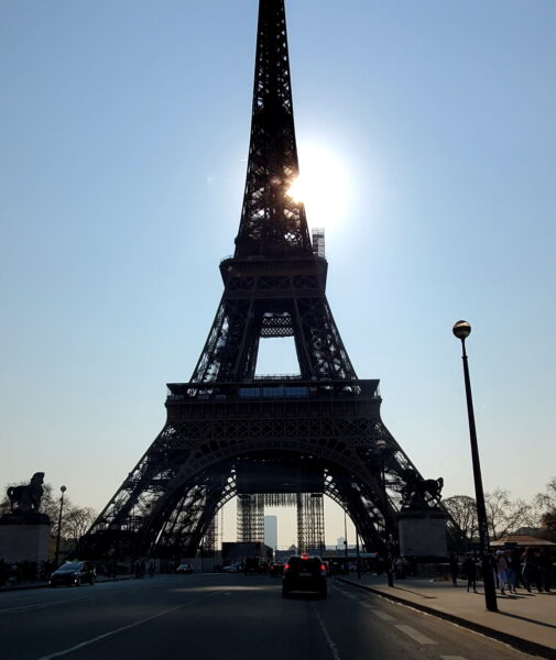 The Eiffel Tower Street view Paris France