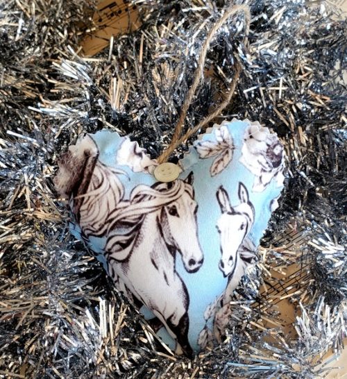 Heart Shaped Keepsake Memory Pillow Christmas Tree Ornament Made From Loved Ones Clothing w/ Photo, Bereavement Gift