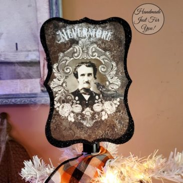 Edgar Allen Poe Nevermore Halloween Tree Topper