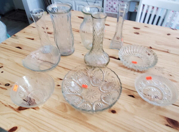 Thrift Store Glassware for Making Mushroom Garden Art