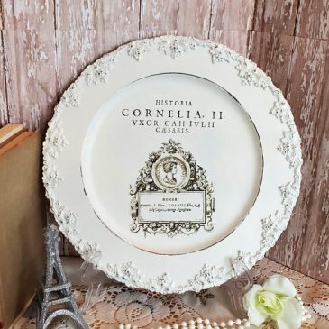 Elegant Upcycled White French Decorative Tray