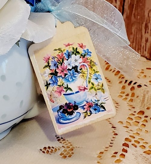 Handcrafted Beautiful Tea Pot Silk Floral Arrangements Country Farmhouse Decor