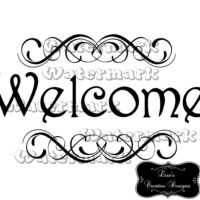 Printable Scrollwork WELCOME Sign Digital Download