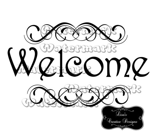 Printable Scrollwork WELCOME Sign Digital Download Printables & Craft Supplies