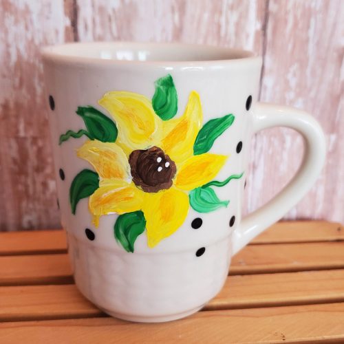 Hand Painted Sunflower Teacup