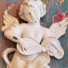 Romantic Angel Wall Sculpture Figurine Closeup