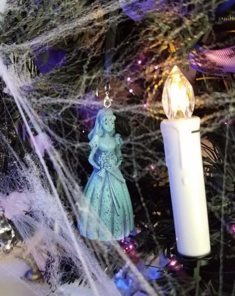 Disney's Haunted Mansion Inspired Halloween Christmas Tree Bride Ornament and Battery Operated Candles
