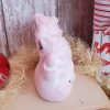 Shabby Pink Glittered Snowman Couple Tealight Candle Holder Shabby Chic Christmas Decor