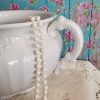 Antique Victorian White Ornate Chamber Pot handle