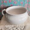 Antique Victorian White Ornate Chamber Pot